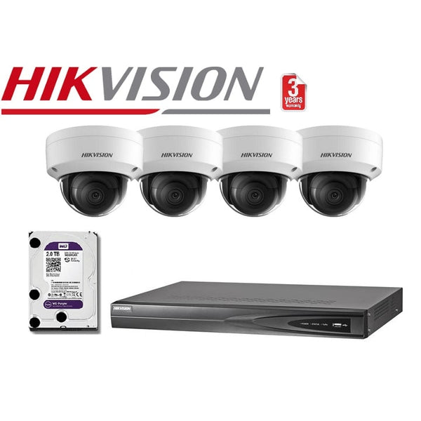 KD844 4CH Hikvision CCTV Kit Installed 8MP Dome IPC NVR