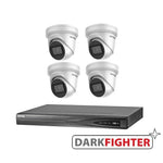 4 x Hikvision 8MP 4K DarkFighter Outdoor Turret IP Camera Kit