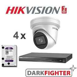 4 x  Hikvision 8MP 4K DarkFighter Outdoor Motorised VF Turret IPC Kit