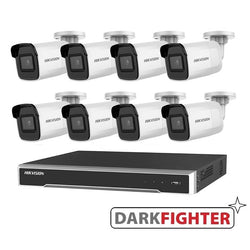 8 x  Hikvision 6MP DarkFighter Mini Bullet Cameras Kit
