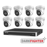8 x  Hikvision 6MP DarkFighter Outdoor Turret IP Camera Kit